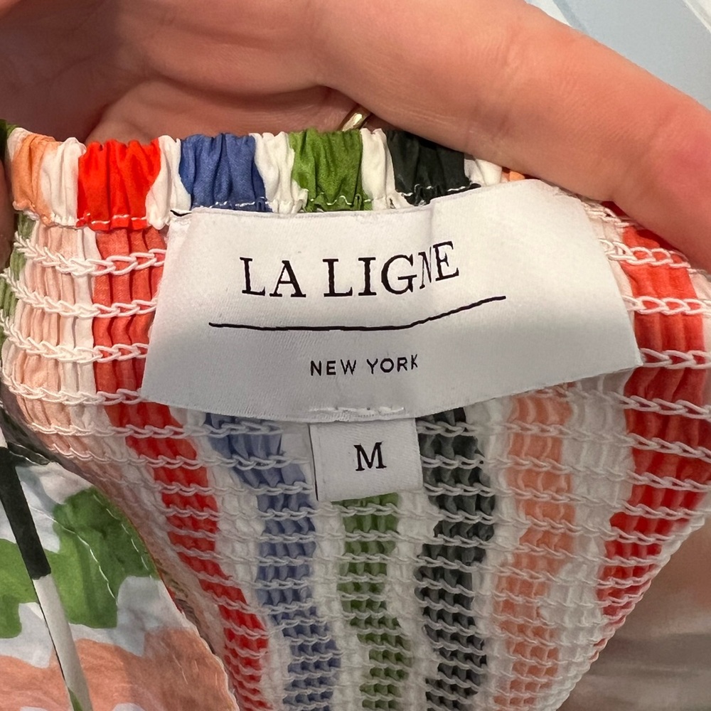 La Ligne | Fran Squiggle-print Cotton Midi-dress - Picture 5 of 5